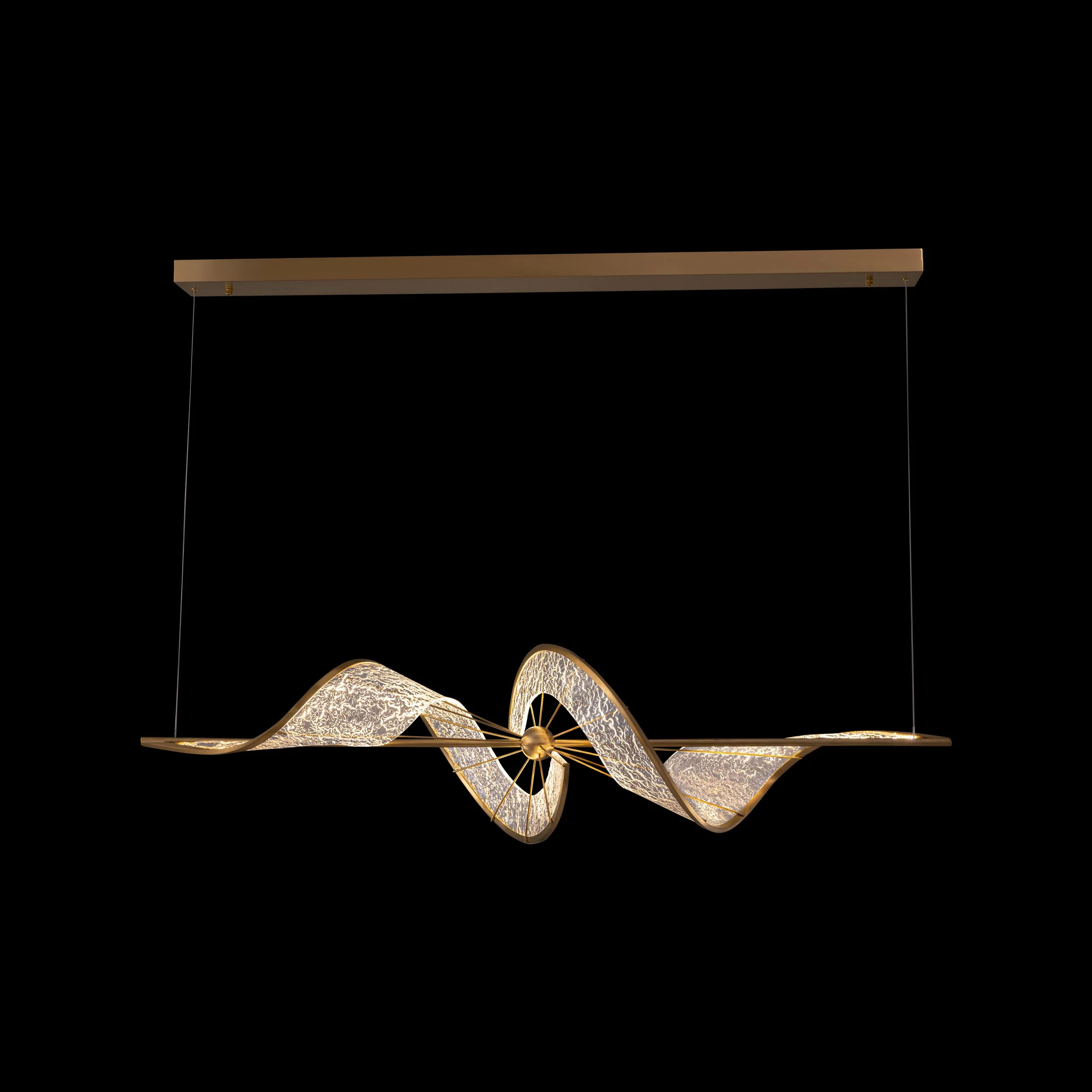 Ziva by Golden Lighting Aurora Integrated LED Island Light in Brushed Champagne - Image 6