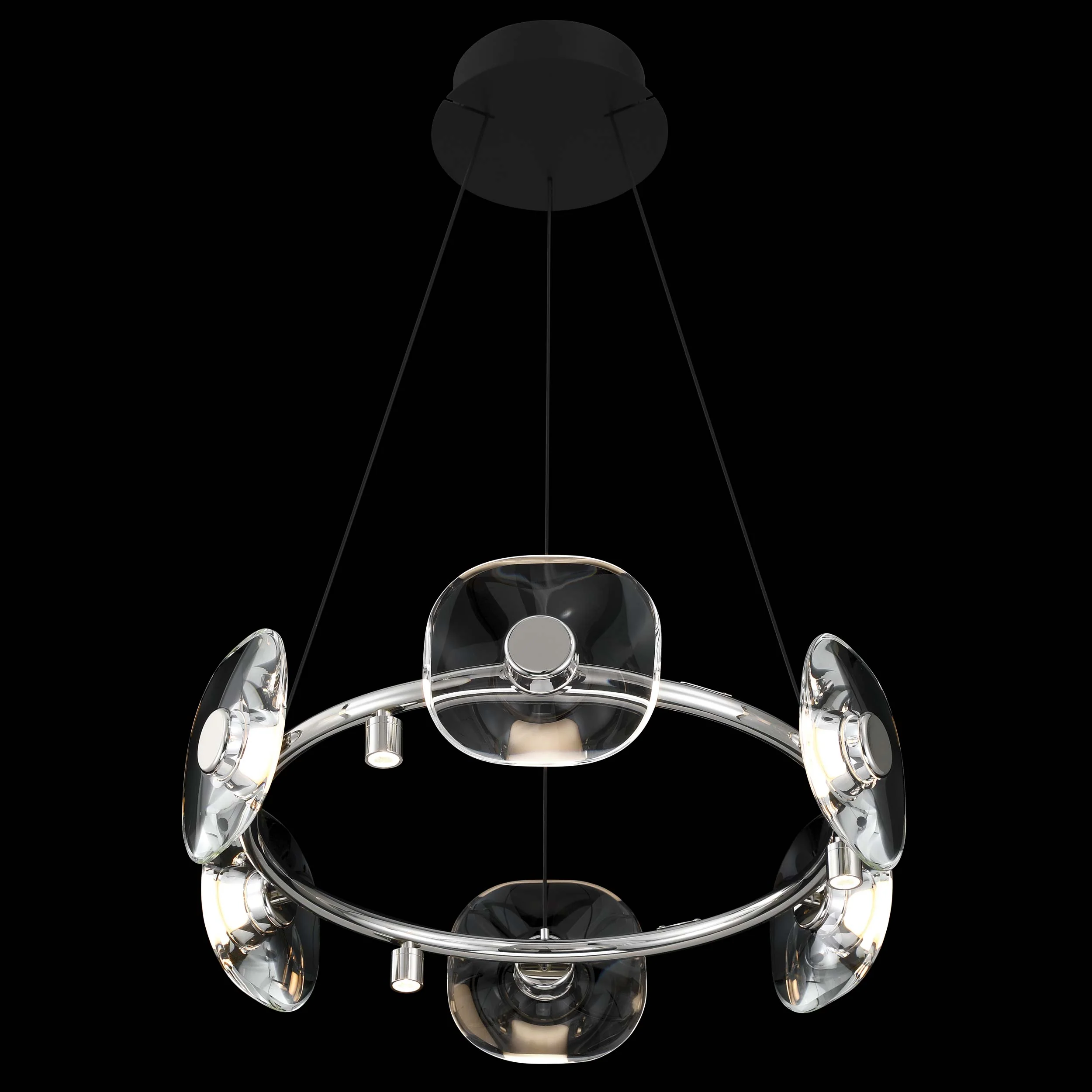 Ziva by Golden Lighting Celestia 6-light Integrated LED Chandelier in Chrome - Image 9