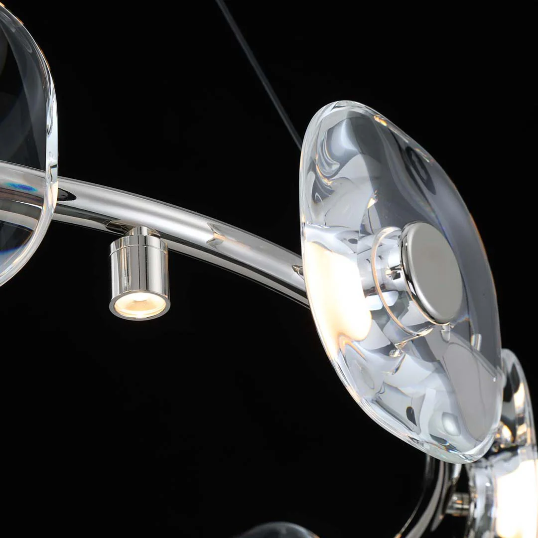Ziva by Golden Lighting Celestia 8-light Integrated LED Chandelier in Chrome - Image 2