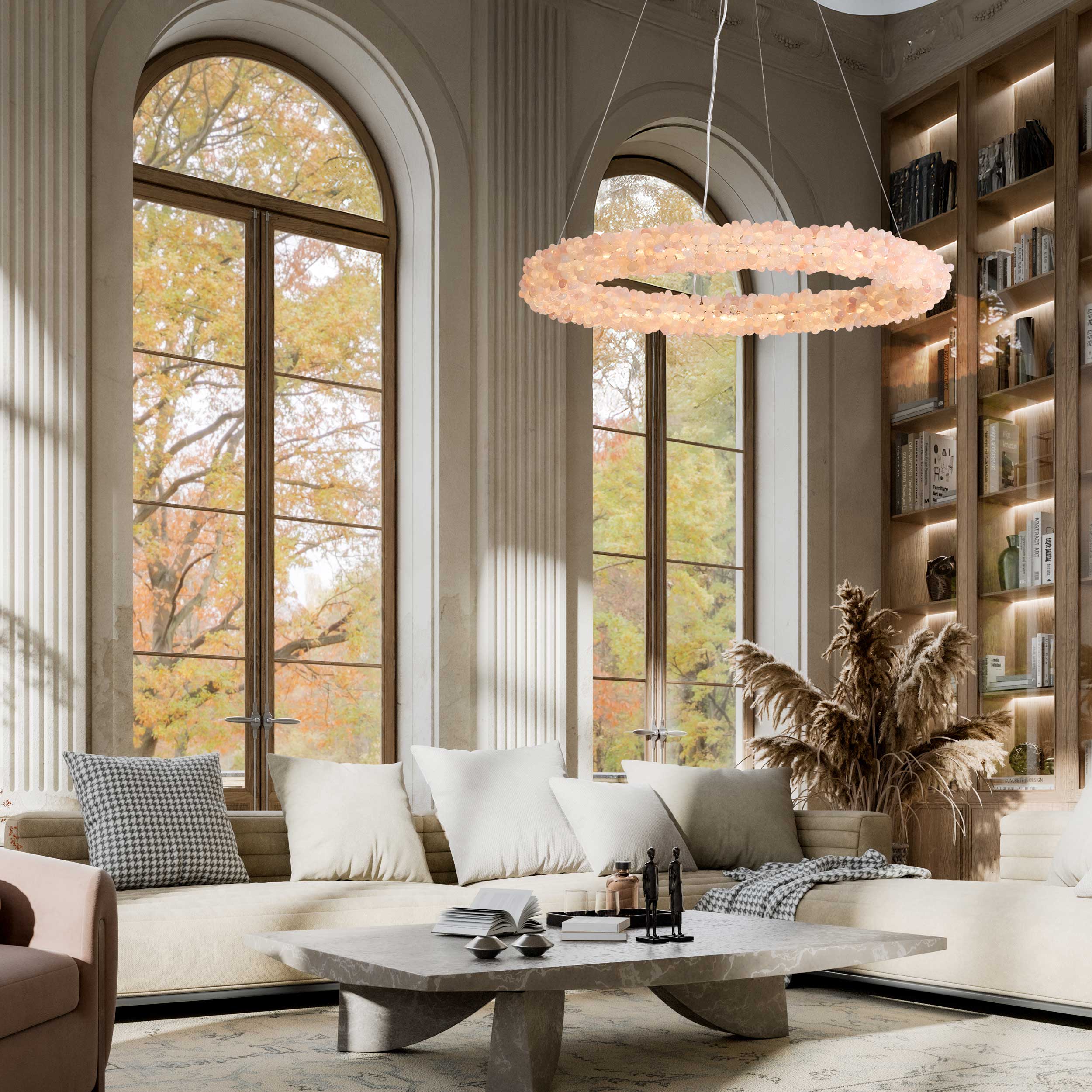 Ziva by Golden Lighting Corallo Integrated LED 30in Chandelier in Coral - Image 2