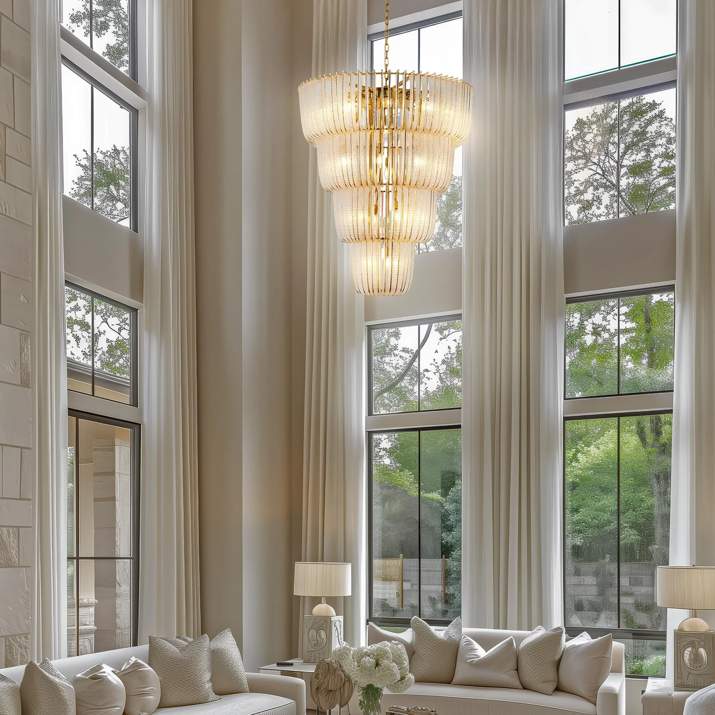 Ziva by Golden Lighting Shahi 29-light Chandelier in Titanium Gold - Image 4